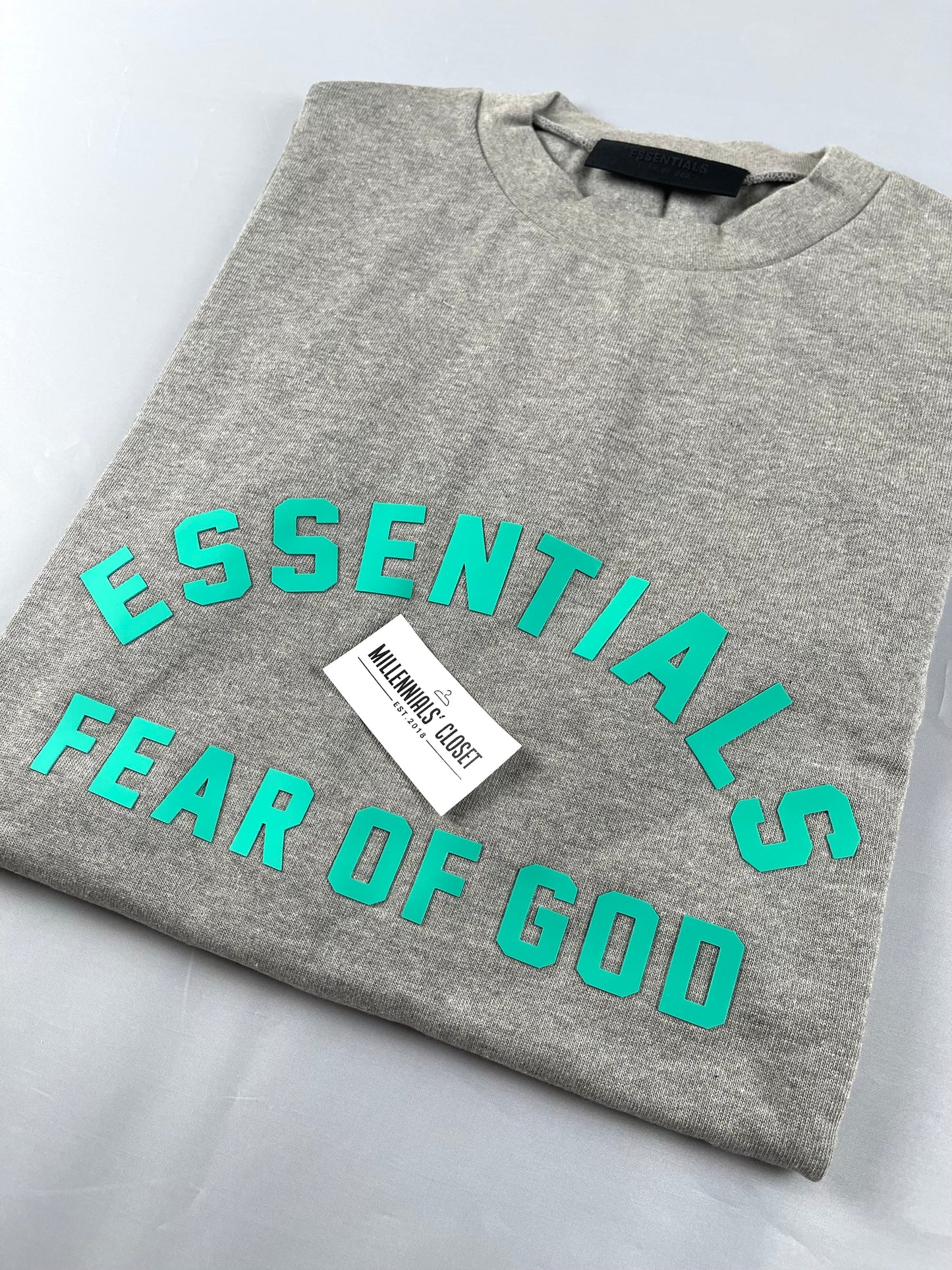 Fear of God Essentials Dark Heather Oatmeal Heavy Tee