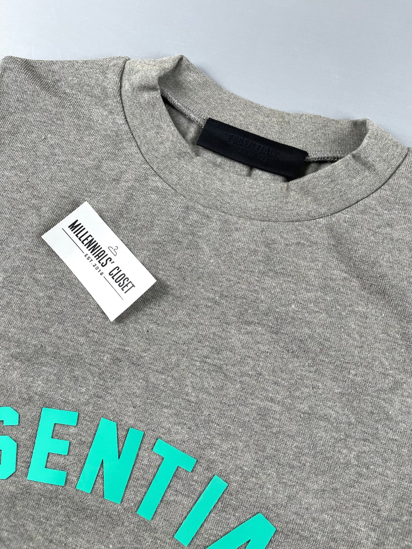 Fear of God Essentials Dark Heather Oatmeal Heavy Tee