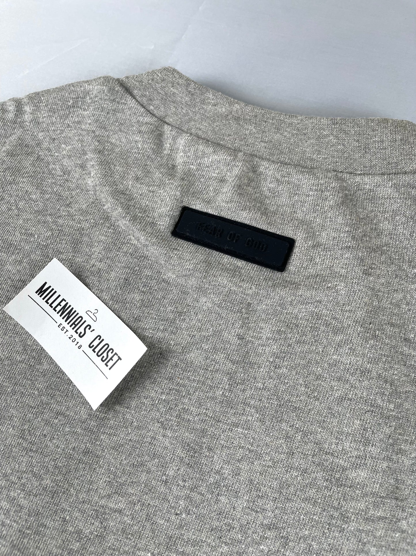 Fear of God Essentials Dark Heather Oatmeal Heavy Tee