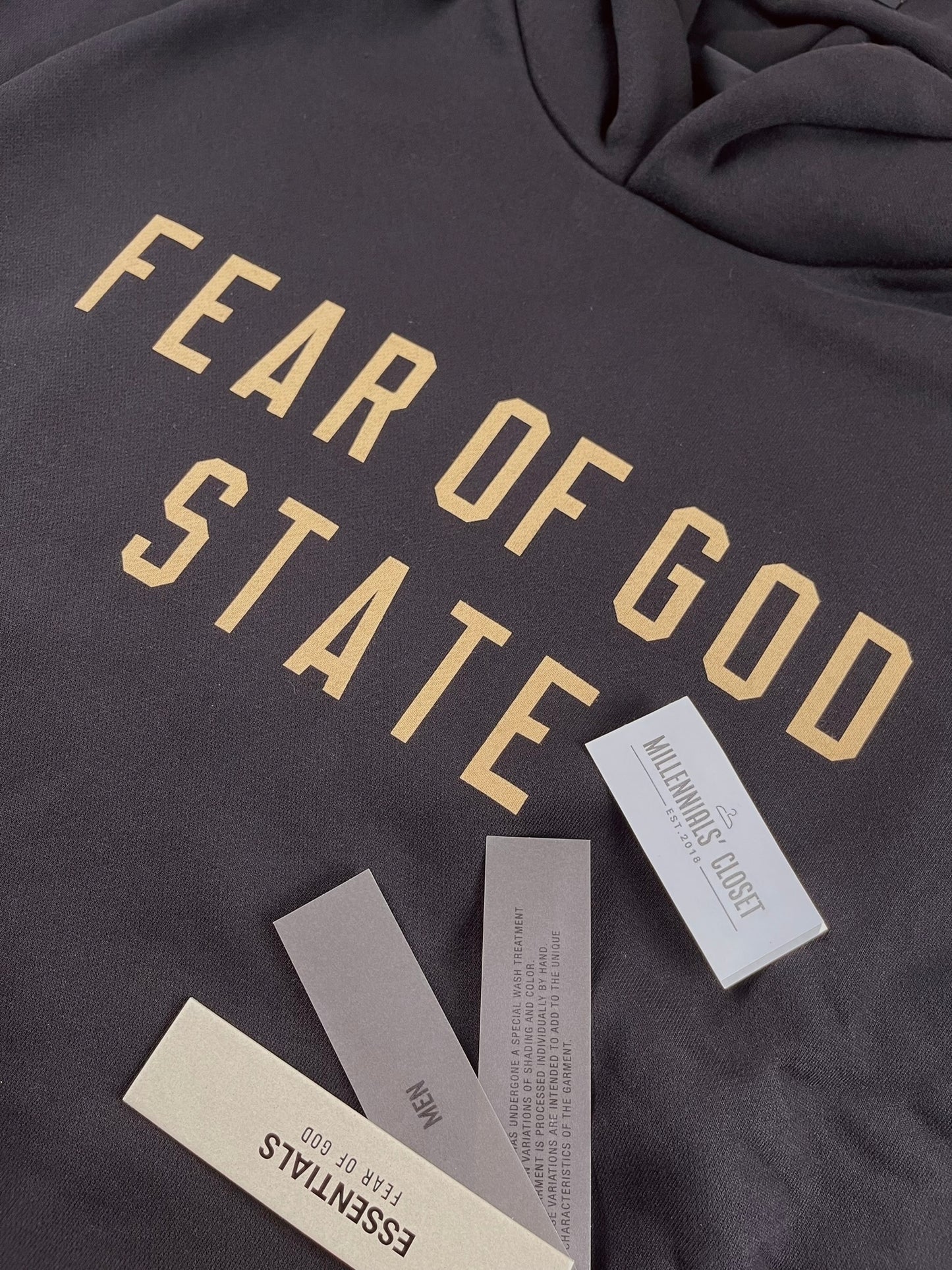 Fear of God Essentials Fleece Hoodie Black FW24