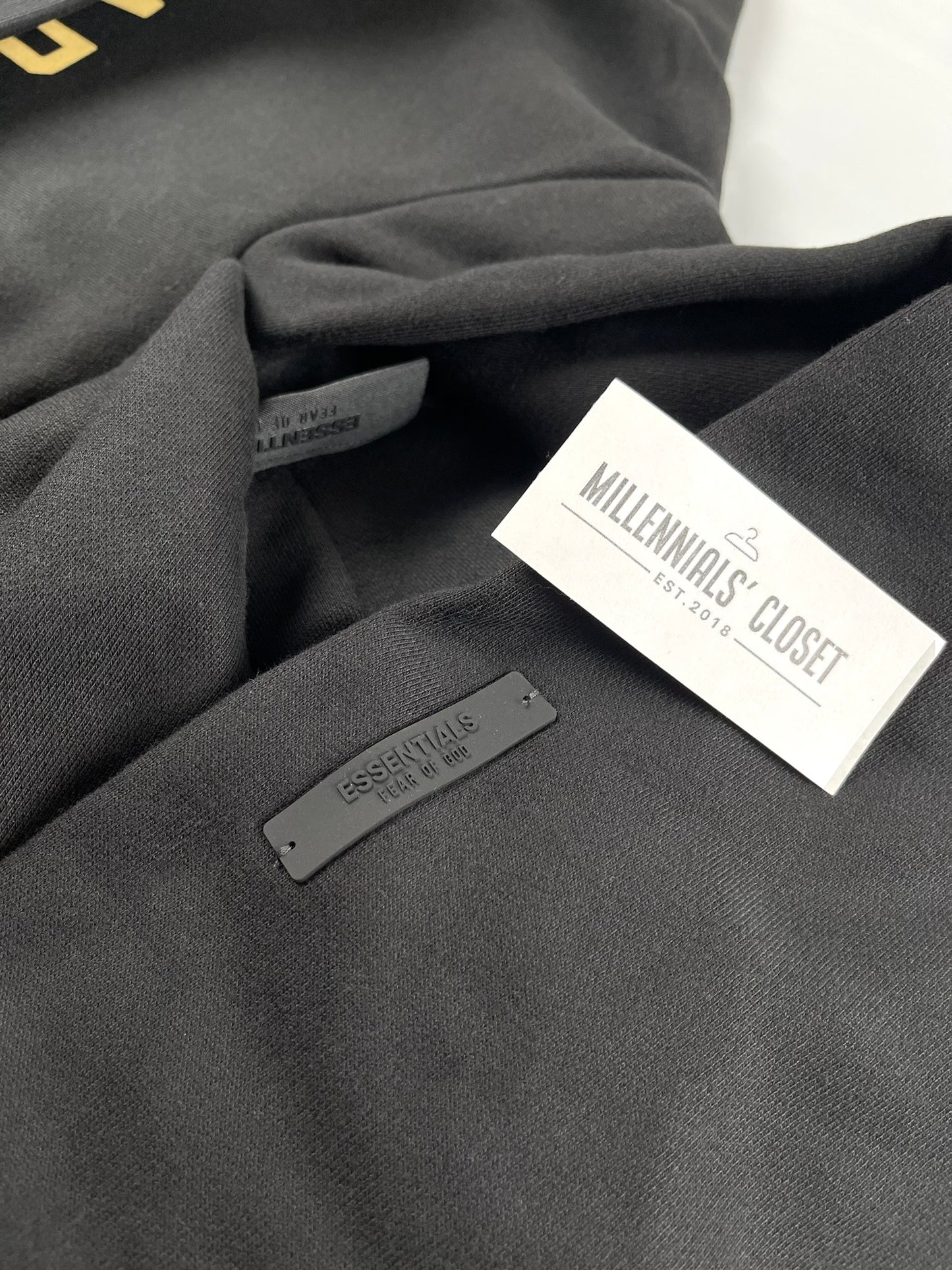 Fear of God Essentials Fleece Hoodie Black FW24